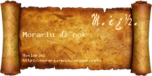 Morariu Énok névjegykártya